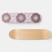 Skateboard met Roze Bloemen (Horizontaal)