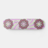 Skateboard met Roze Bloemen (Horizontaal)