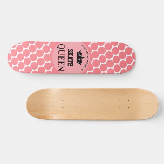 Skateboard met schaats Queen-naam (Horizontaal)