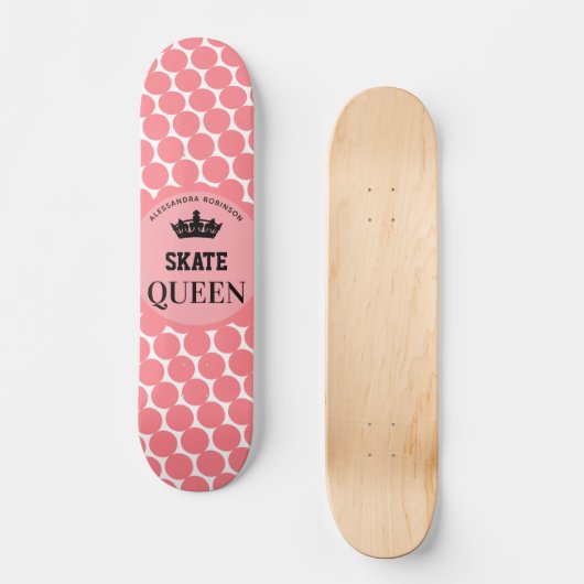 Skateboard met schaats Queen-naam (Voorkant)