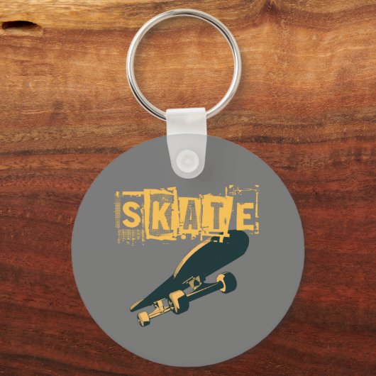 Skateboard met Schaats Tekst Sleutelhanger (Voorkant)