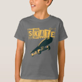 Skateboard met Schaats Tekst T-shirt (Voorkant)