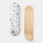 Skateboard met schattige dinosaurussen. (Voorkant)