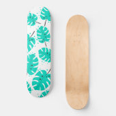 Skateboard met tropische bladeren. (Voorkant)
