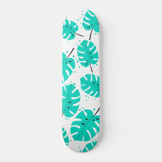Skateboard met tropische bladeren. (Voorkant)