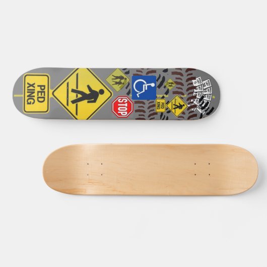 Skateboard met verkeersborden (Horizontaal)