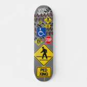 Skateboard met verkeersborden (Voorkant)