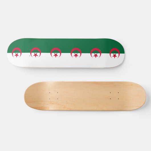 Skateboard met vlag van Algerije (Horizontaal)