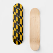 Skateboard met vlag van Baltimore, Maryland, Veren (Voorkant)