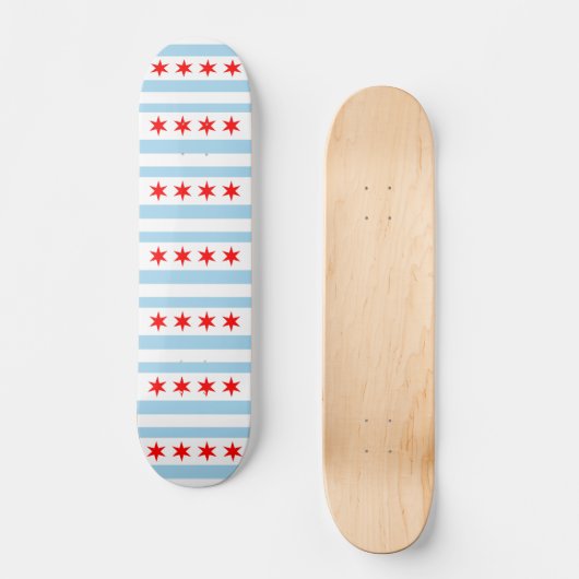 Skateboard met vlag van Chicago, Illinois (Voorkant)