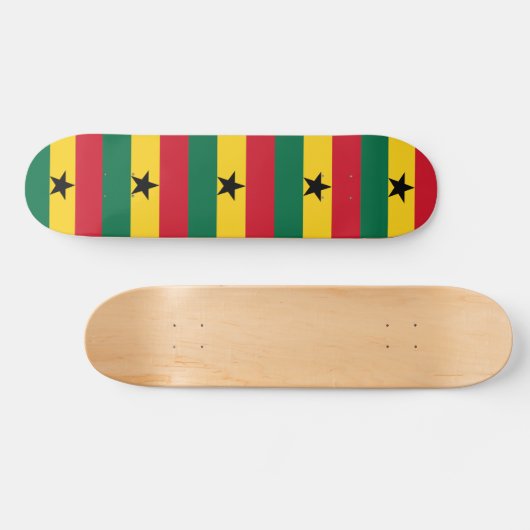 Skateboard met vlag van Ghana (Horizontaal)