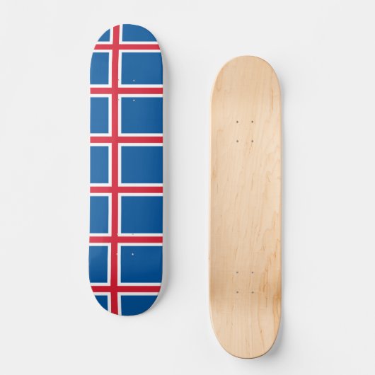 Skateboard met vlag van IJsland (Voorkant)
