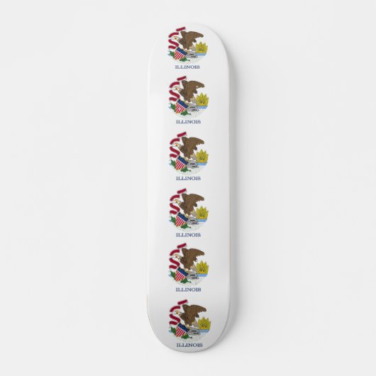 Skateboard met vlag van Illinois (Voorkant)