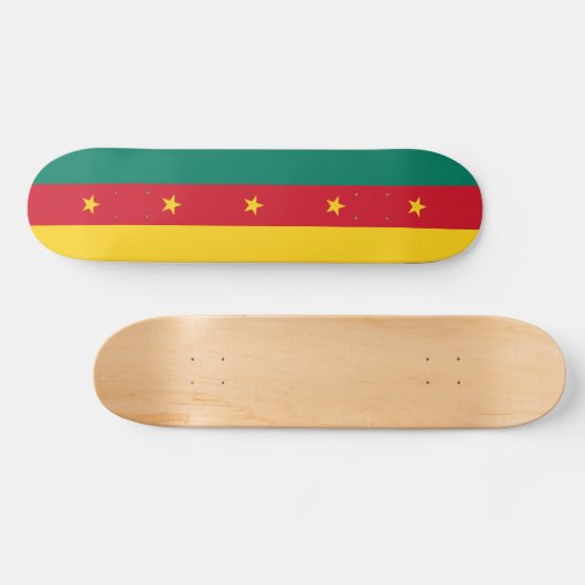 Skateboard met vlag van Kameroen (Horizontaal)