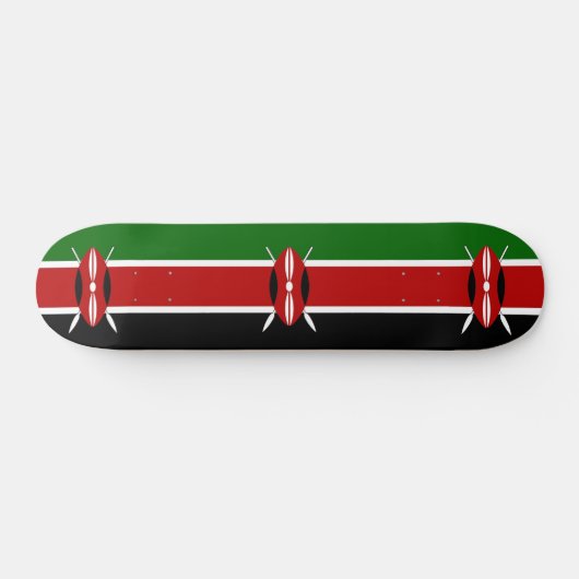 Skateboard met vlag van Kenia (Horizontaal)