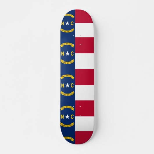 Skateboard met vlag van North Carolina (Voorkant)