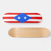 Skateboard met vlag van Puerto Rico (Horizontaal)