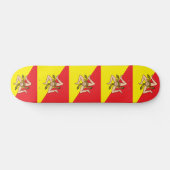 Skateboard met vlag van Sicilië, Italië (Horizontaal)