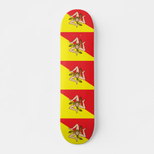 Skateboard met vlag van Sicilië, Italië