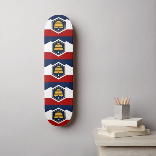 Skateboard met vlag van Utah, VS (Muurkunst)