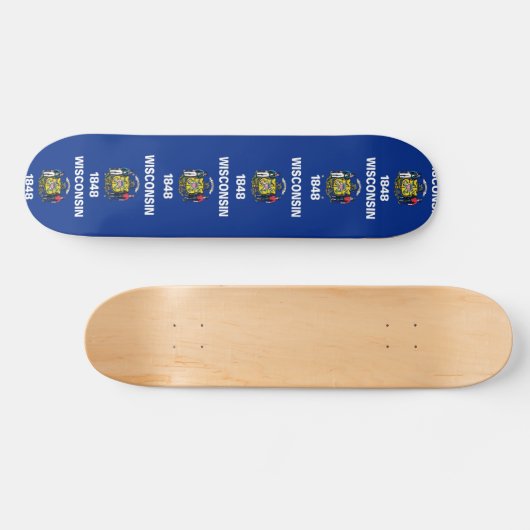Skateboard met vlag van Wisconsin (Horizontaal)