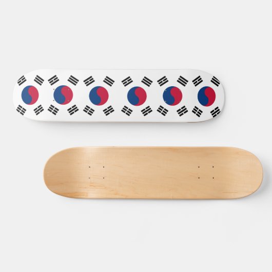 Skateboard met vlag van Zuid-Korea (Horizontaal)