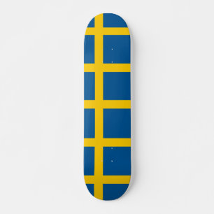 Skateboard met vlag van Zweden