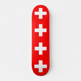 Skateboard met vlag van Zwitserland