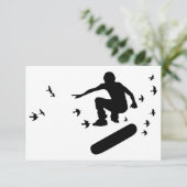 skateboard met vogels kaart (Staand voorkant)