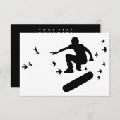 skateboard met vogels kaart (Voorkant / Achterkant)