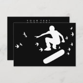 skateboard met vogels kaart (Voorkant / Achterkant)