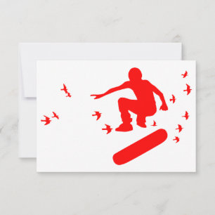 skateboard met vogels kaart