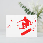 skateboard met vogels kaart (Staand voorkant)