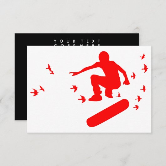 skateboard met vogels kaart (Voorkant / Achterkant)