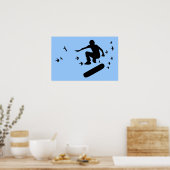 skateboard met vogels poster (Keuken)