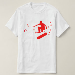 Skateboard met vogels t-shirt