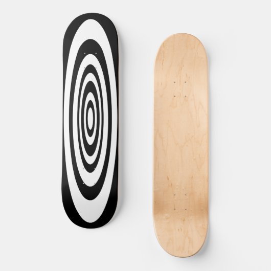 Skateboard met witte en zwarte Surven (Voorkant)