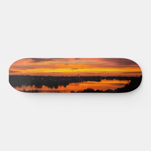 Skateboard met zonsondergang (Horizontaal)
