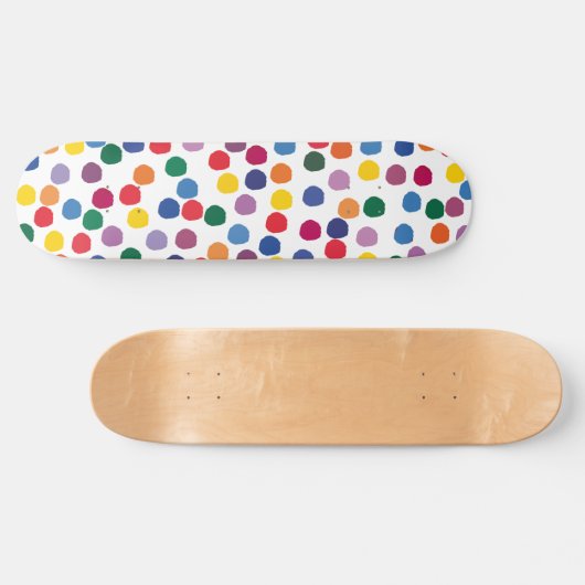 Skateboard mit bunten Punkten (Horizontaal)