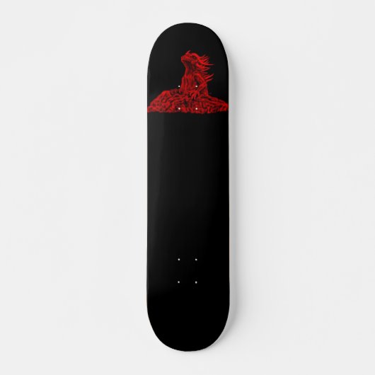 Skateboard mit Rote Drache am Felsen (Voorkant)