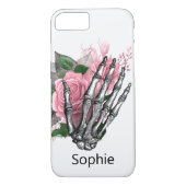 Skateboard Modern Dusty Pink Rose Skeletand Case-Mate iPhone Case (Achterkant)