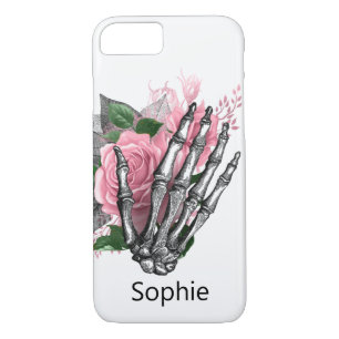 Skateboard Modern Dusty Pink Rose Skeletand iPhone 8/7 Hoesje