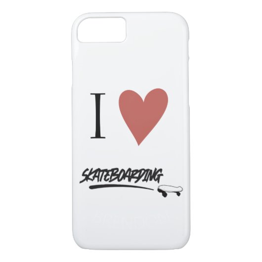 Skateboard Modern Ik hou van skateboarden Case-Mate iPhone Case (Achterkant)