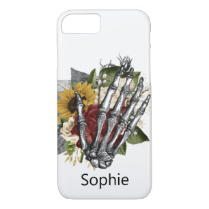 Skateboard Modern Red Rose Skeleton Hand iPhone 8/7 Hoesje