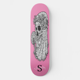 skateboard Monogram roze bruiloft
