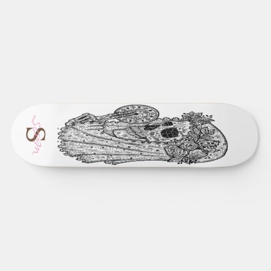 skateboard Monogram roze LUCKY Skull (Horizontaal)