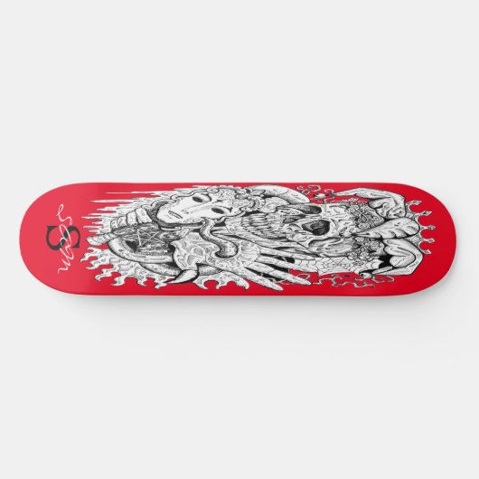 skateboard Monogram Skull Skeleton Court Jester (Horizontaal)