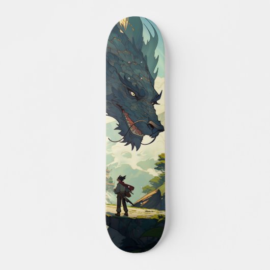 Skateboard Monstruo lagarto y guerrero japonés (Voorkant)