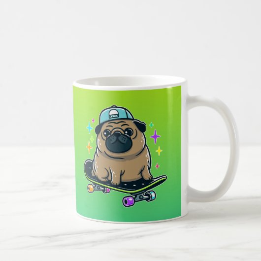 skateboard-mopshond koffiemok (Rechts)