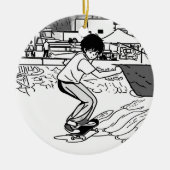 Skateboard Moves - Young Skateboarder Keramisch Ornament (Voorkant)